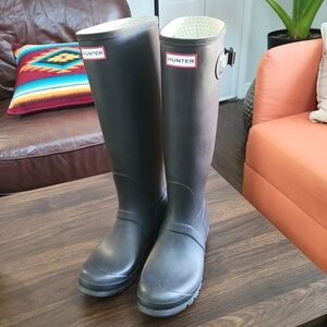 Hunter Original Tall Matte Black Rainboot Men 9 Women 10 Chore Barn Utility